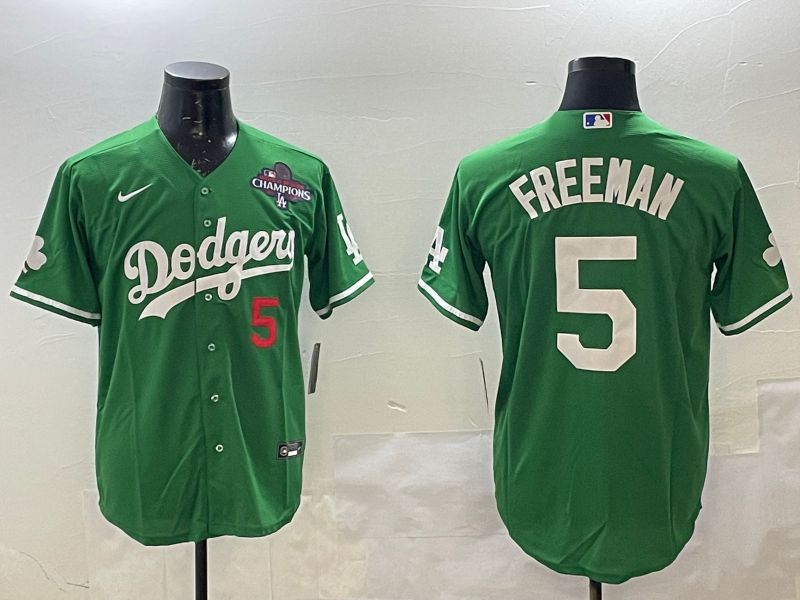 Men Los Angeles Dodgers #5 Freeman Green Fashion 2025 Nike MLB Jersey style 3->los angeles dodgers->MLB Jersey